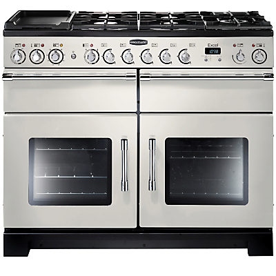 Rangemaster Excel 110 Dual Fuel Range Cooker Ivory/Chrome Trim